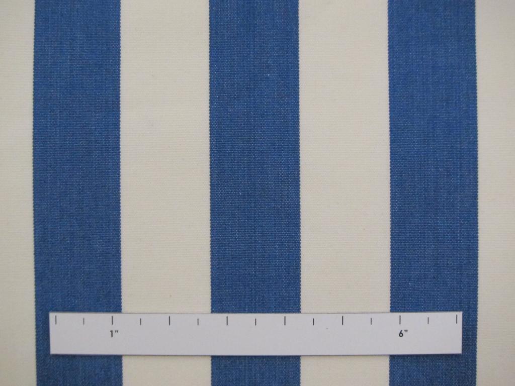 2Cotton Upholstery 1.5" Stripe In Blue And Off White1