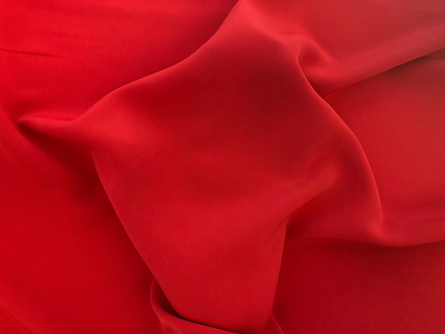 Polyester Powder Crepe De Chine in Red2