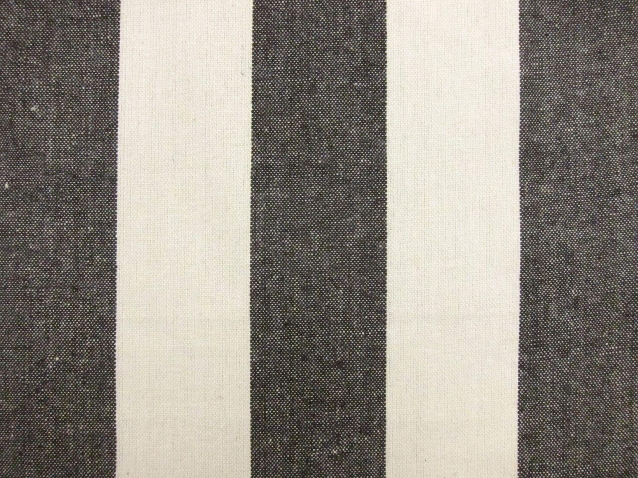 Cotton Upholstery 3" Stripe in Chocolate And Ivory0