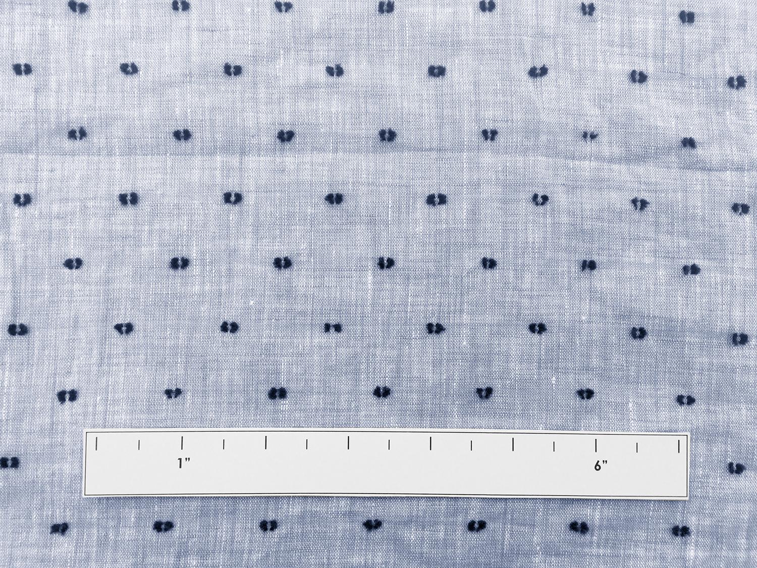 Italian Linen Plumetis in Powder Blue And Navy2