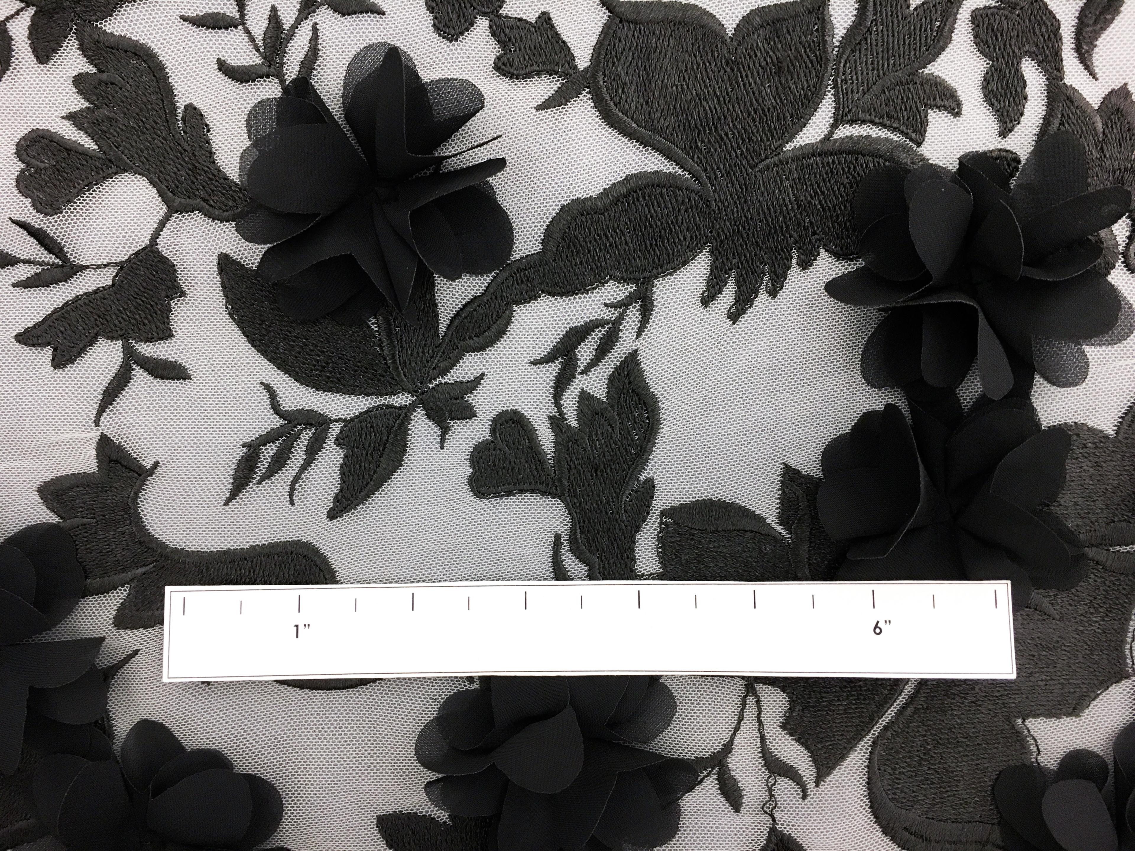 Degradé Embroidery and Flower Appliqués on Tulle1