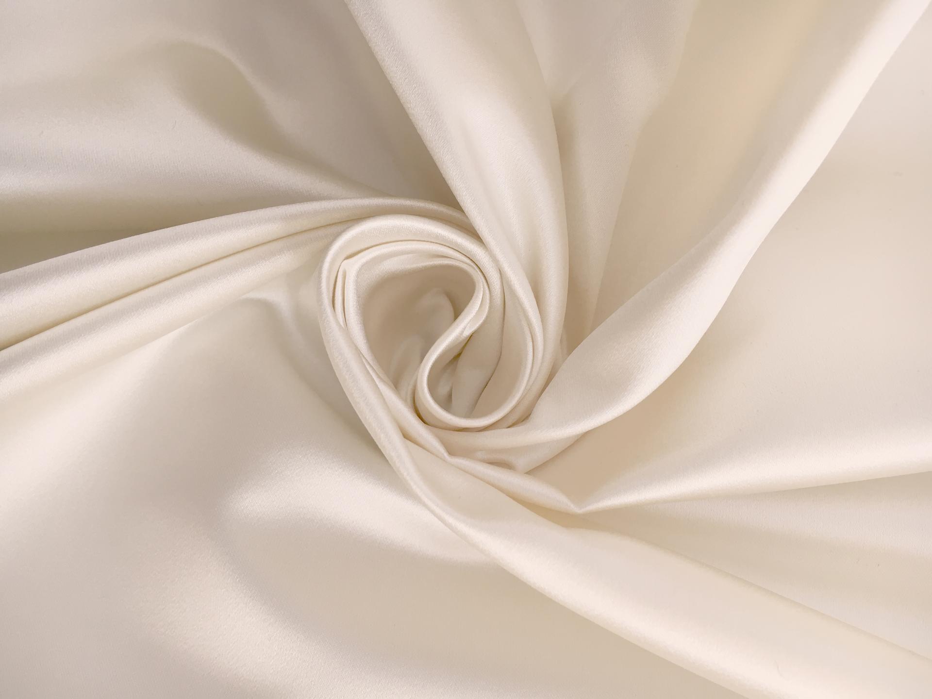 Italian Silk Duchesse Satin in Cream0