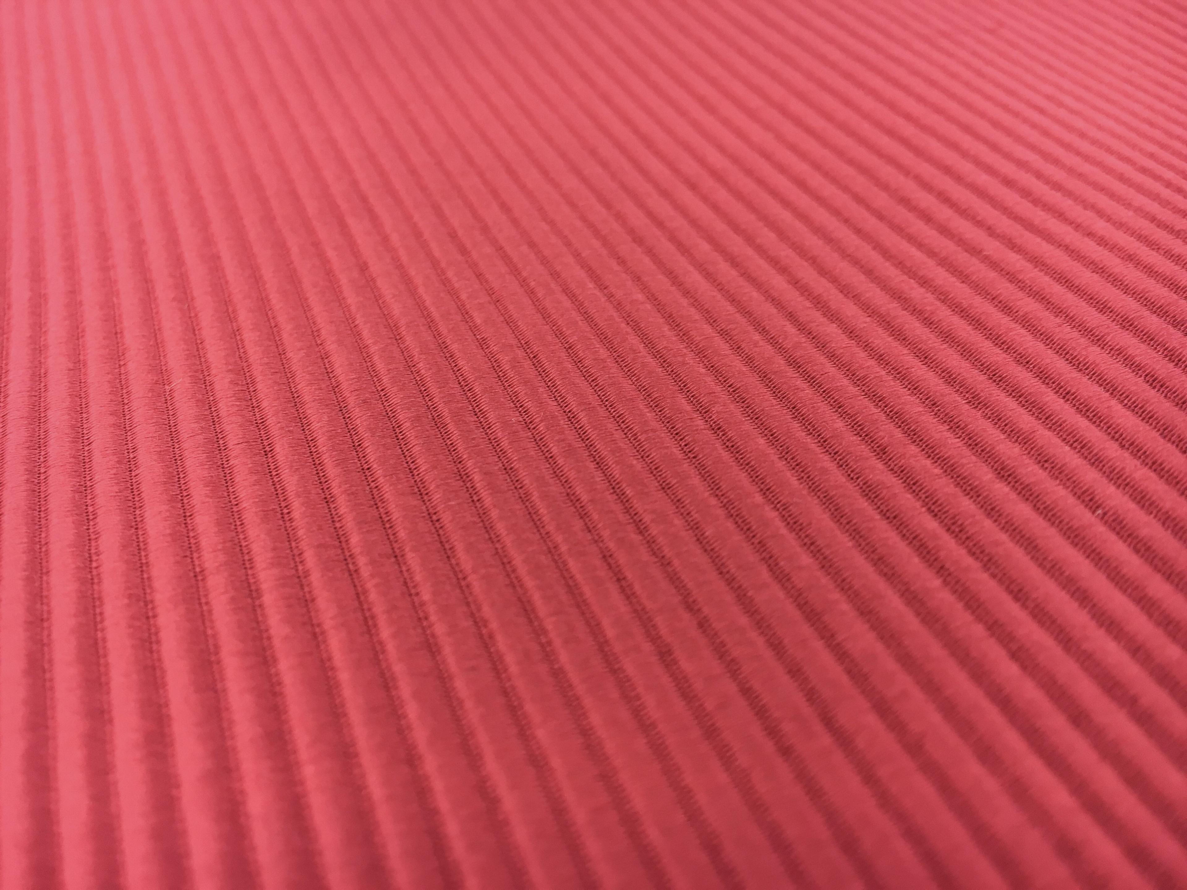 Italian Cotton and Acetate Ottoman in Cerise2