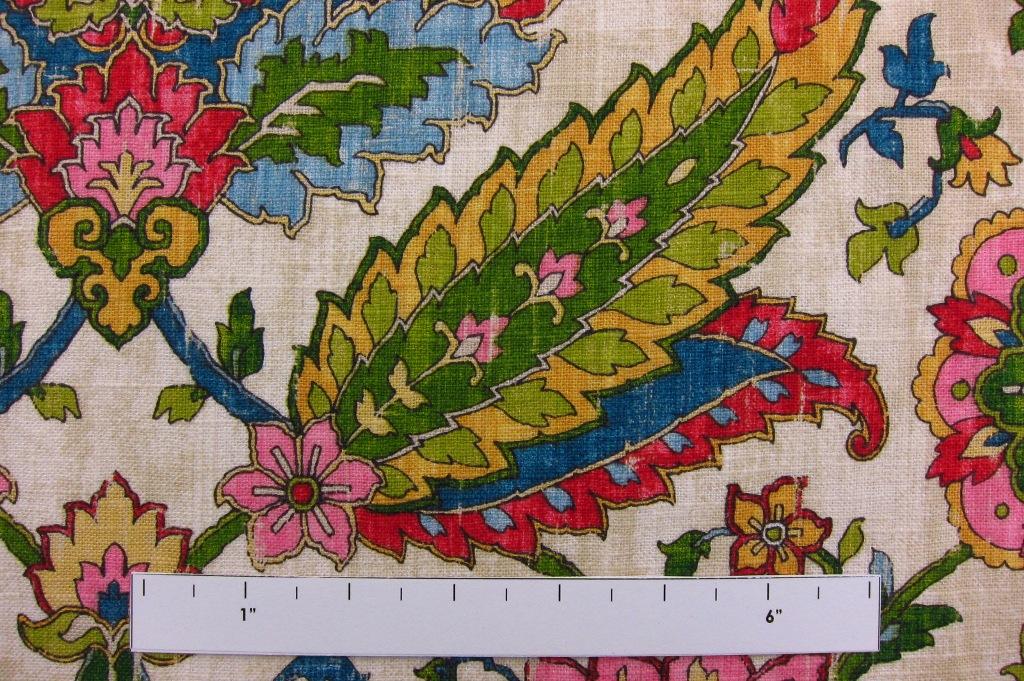 Linen Upholstery Paisley Print1