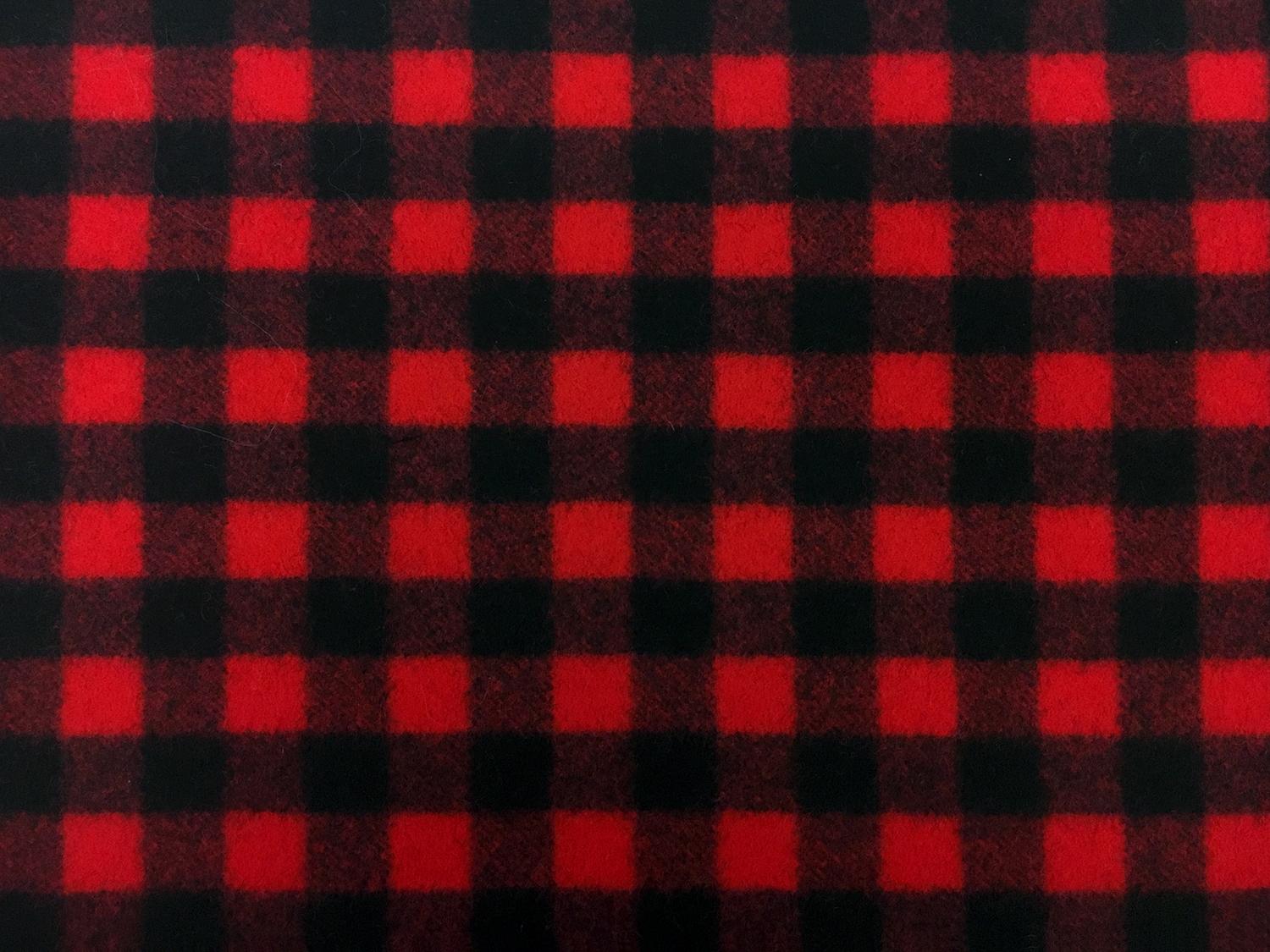 Italian Virgin Wool Doubleface Plaid Coating in Red and Black0
