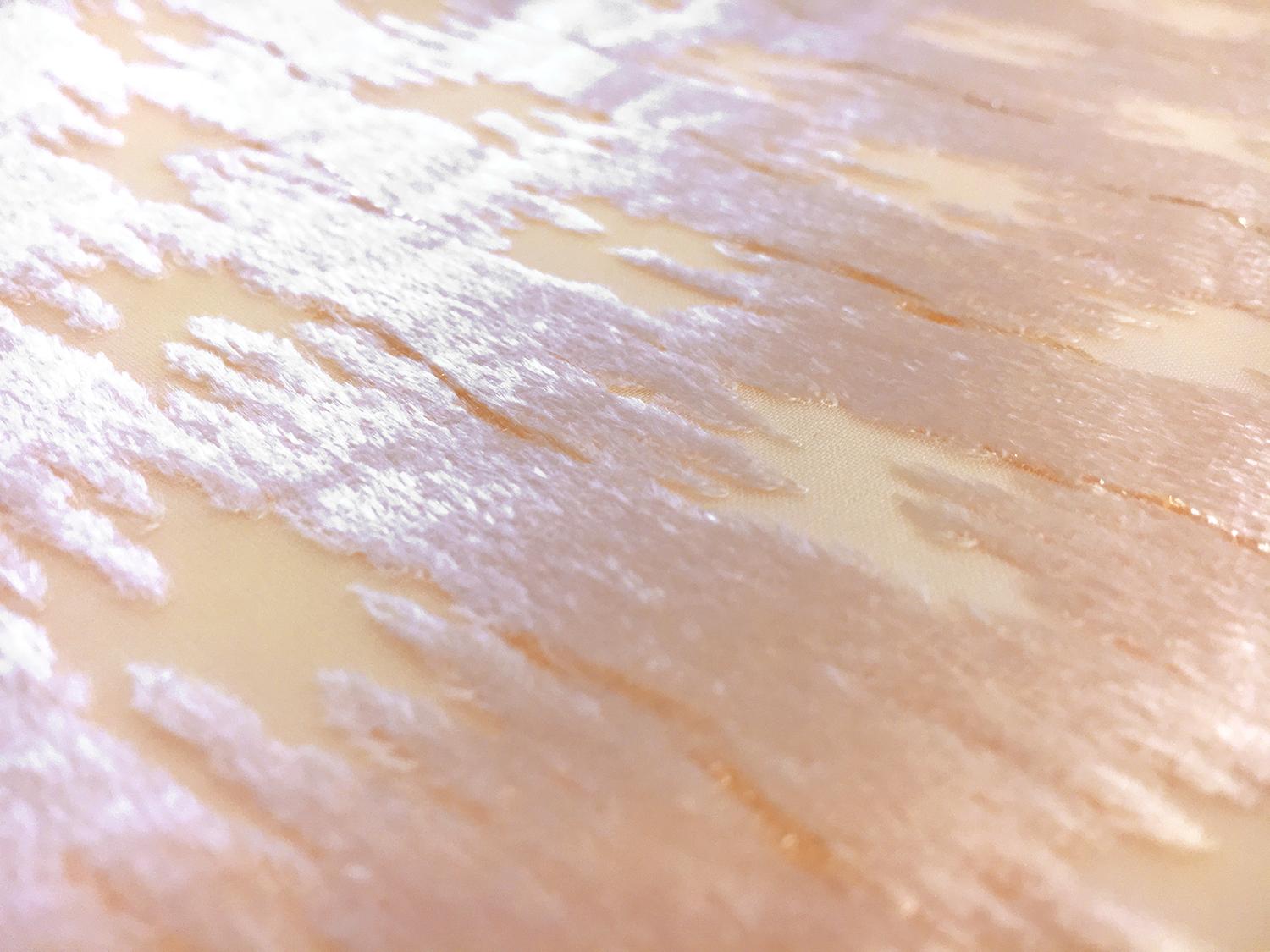 Peach Silk Lurex Burnout Velvet with Abstract Brushstrokes2