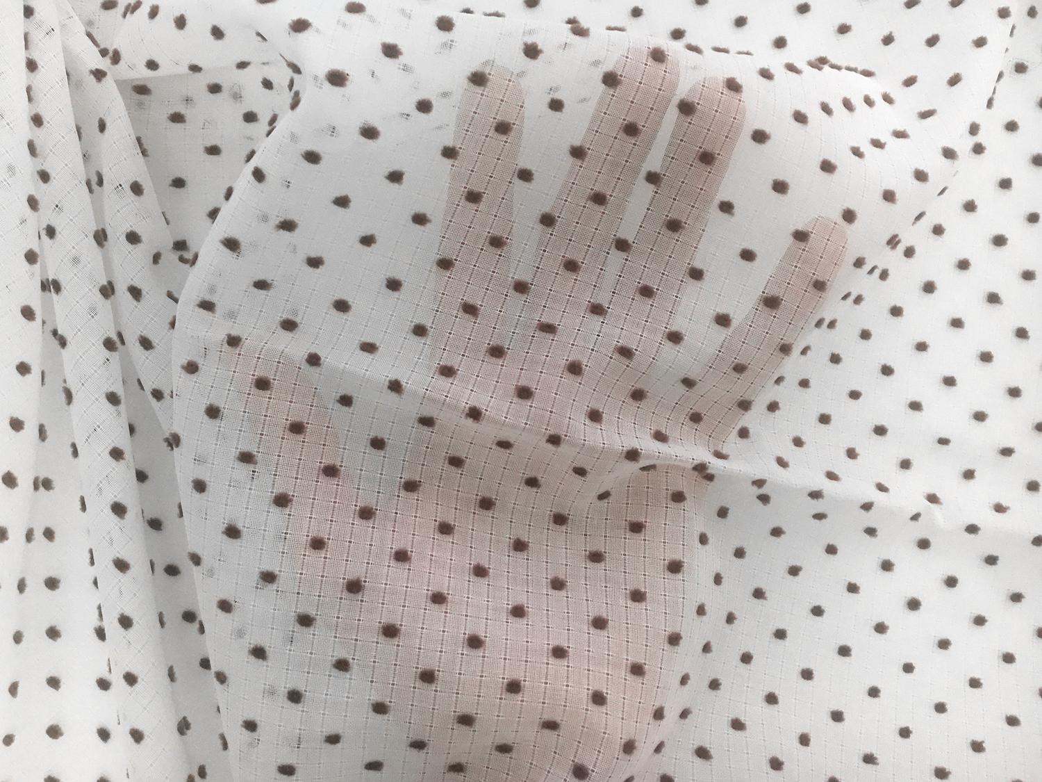 Cotton Plumetis in Brown2