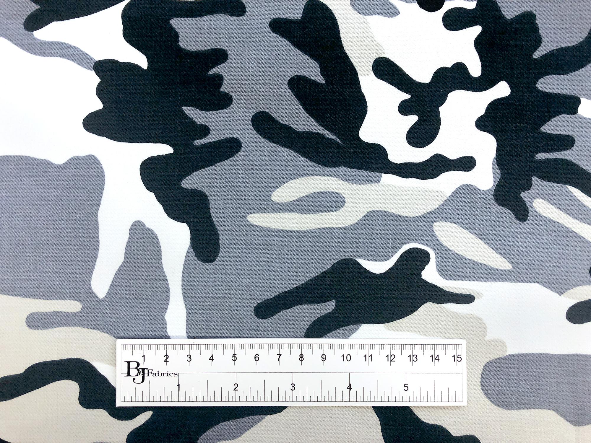 Powder Blue Camouflage Lightweight Stretch Cotton Canvas3