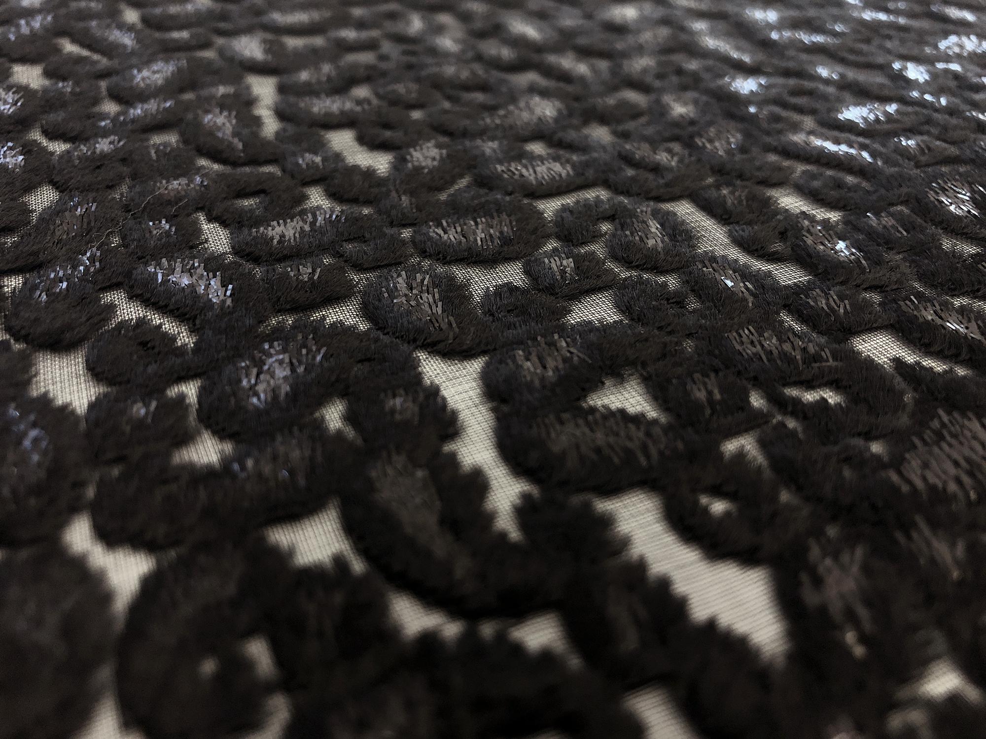 Black Paisley Rayon Lurex Panne Burnout Velvet 2