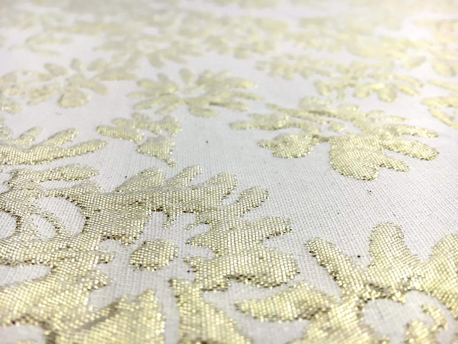 Metallic Floral Brocade in Light Gold2