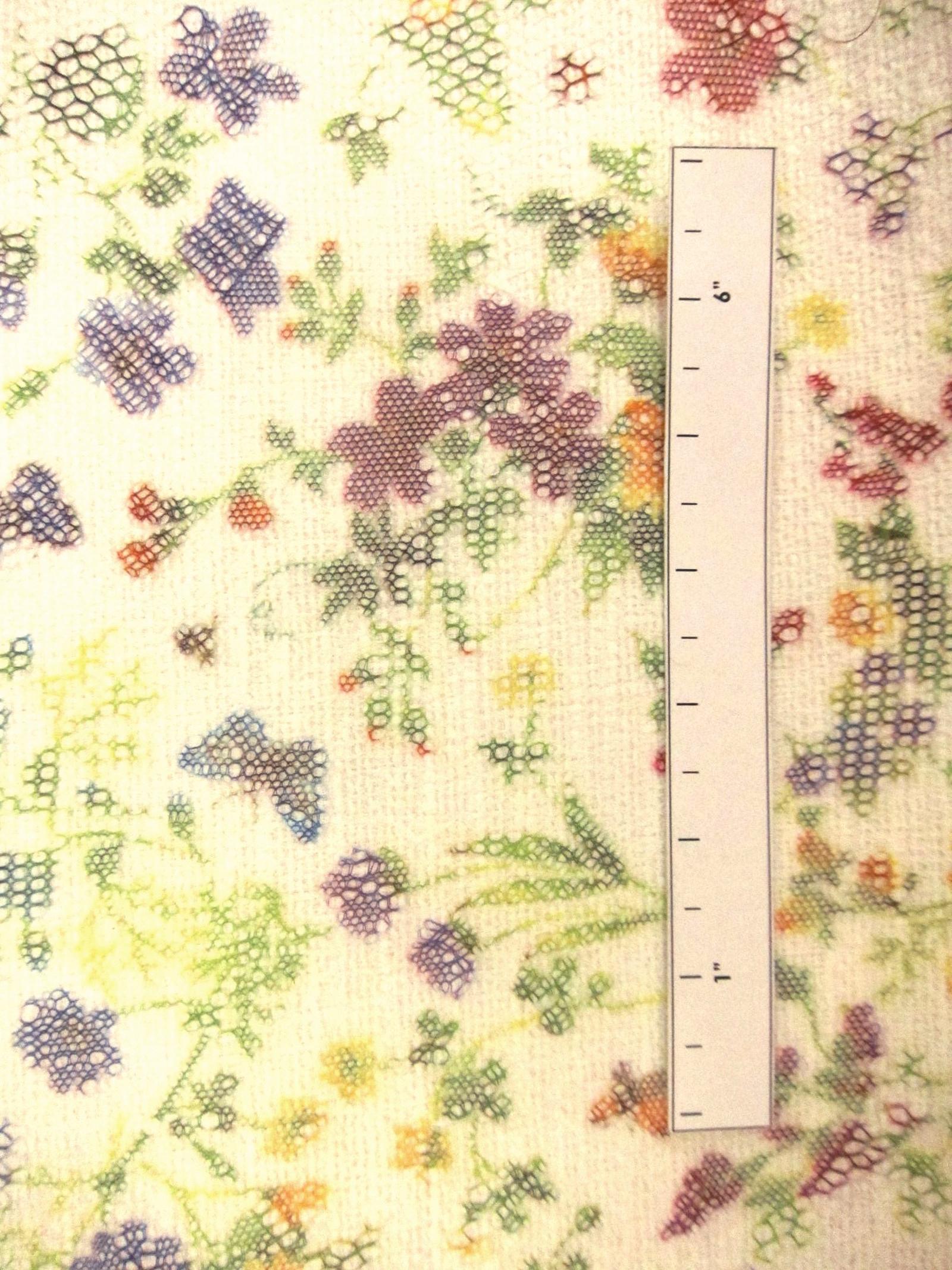 Printed Fused Net Floral Brocade1