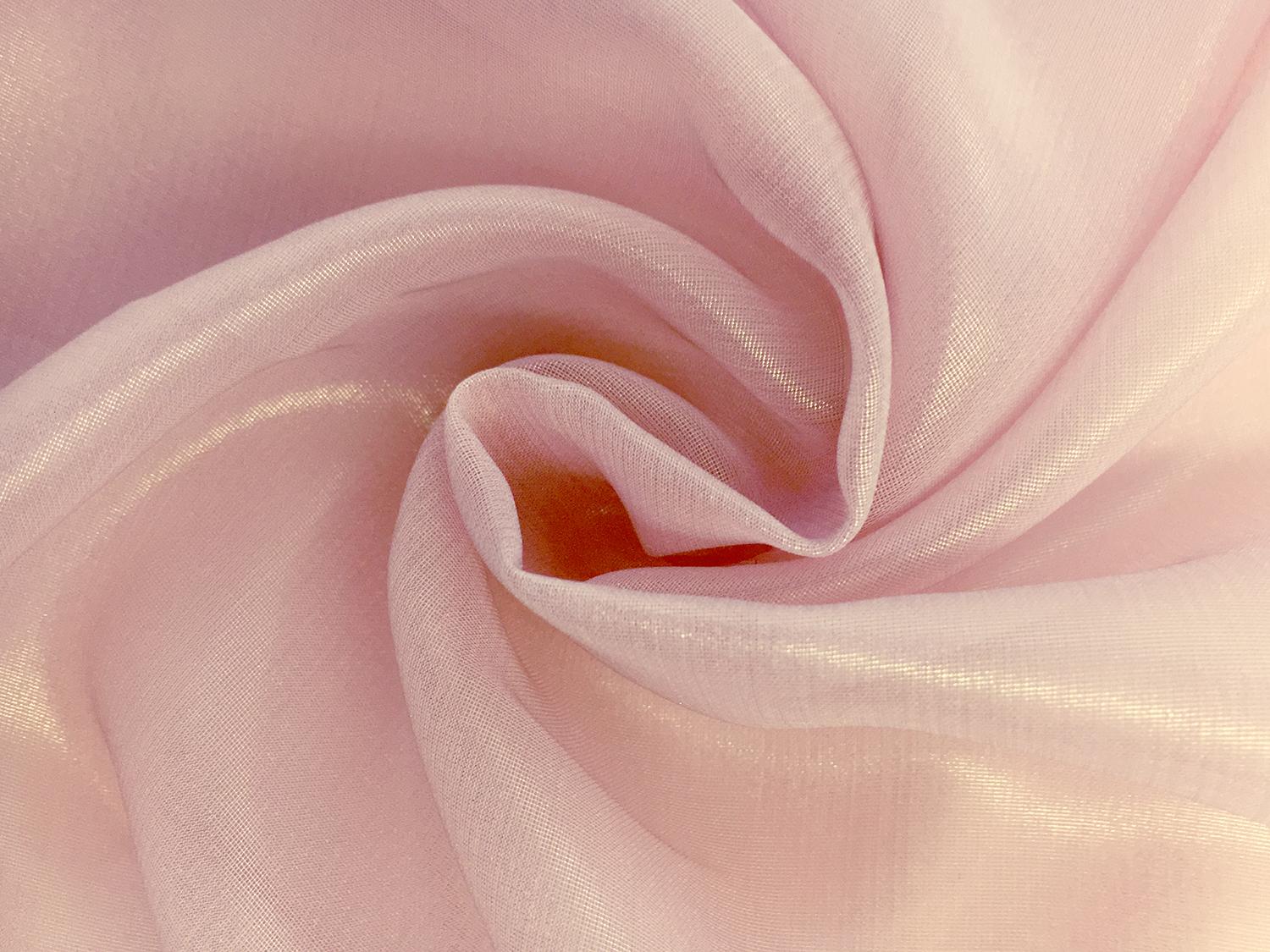 Microfiber Gold Metallic Chiffon in Pink0