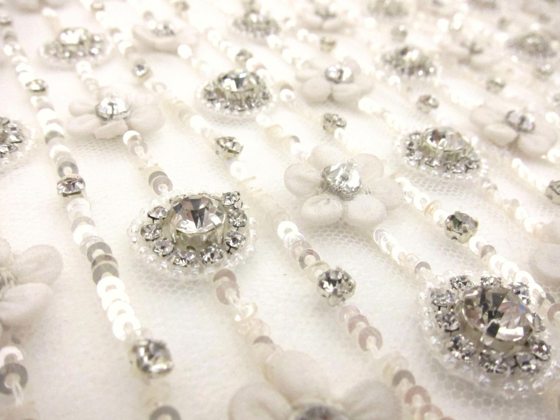 Degradé Hand Beaded and ReEmbroidered Tulle0