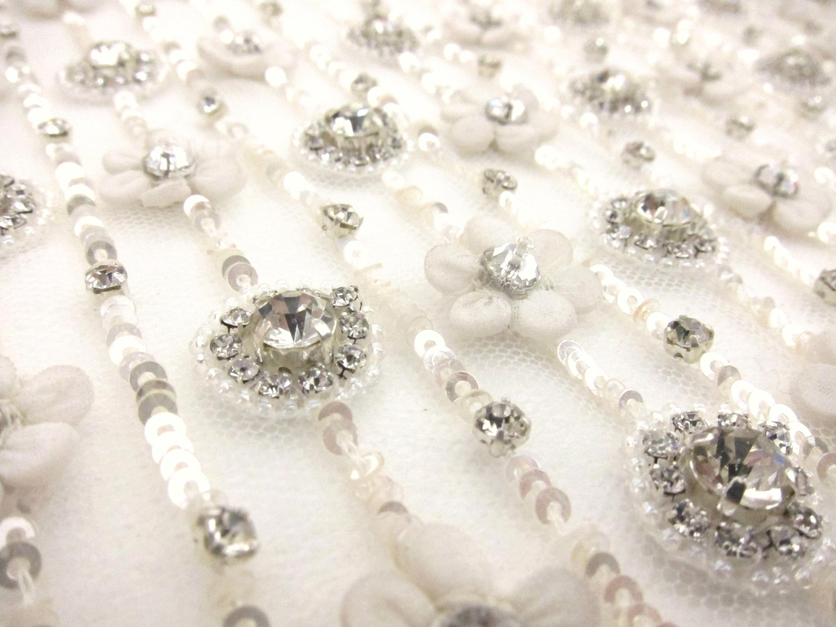 Degradé Hand Beaded and ReEmbroidered Tulle0