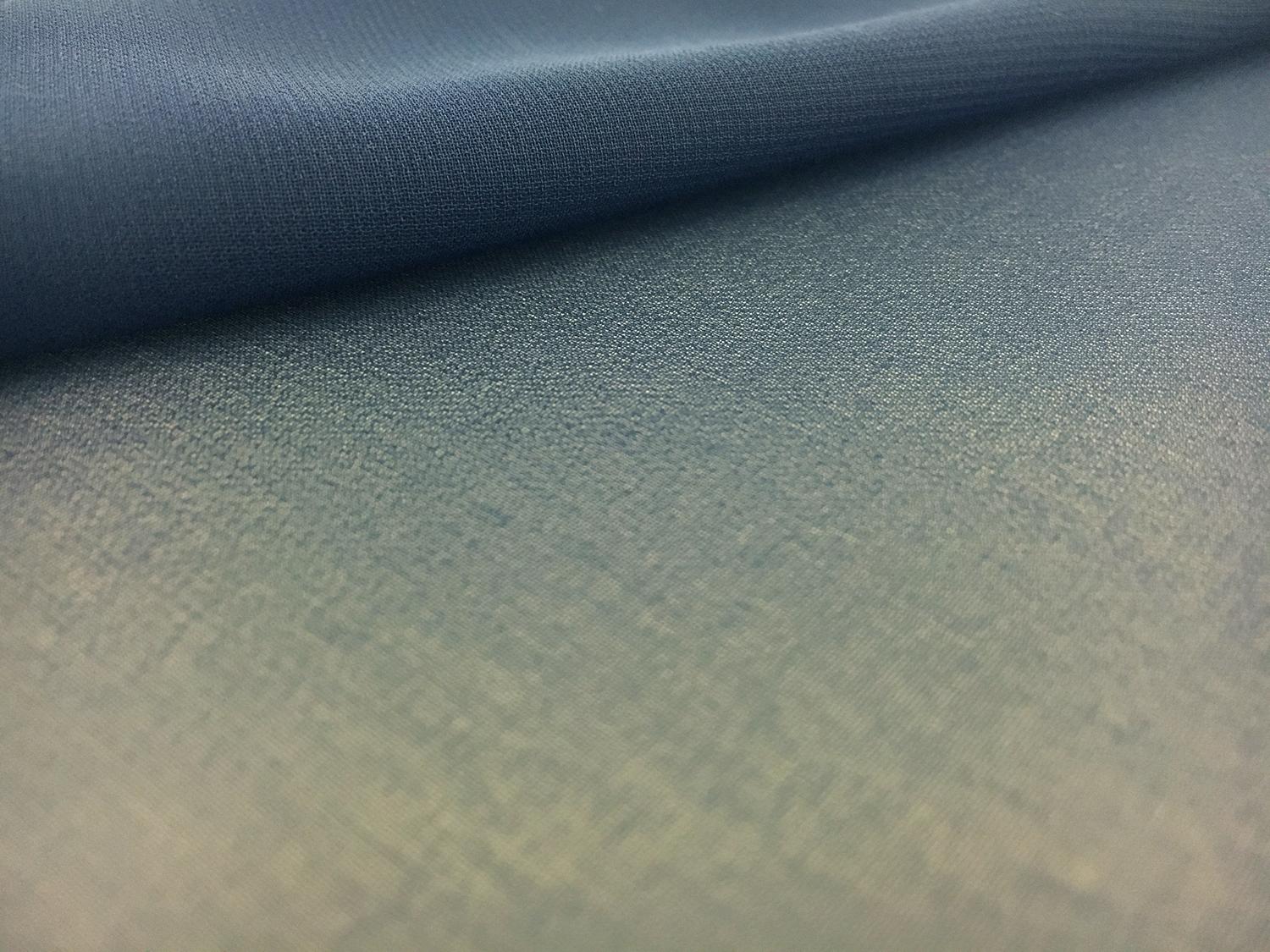 Japanese Polyester Chiffon in Space Cadet Blue0