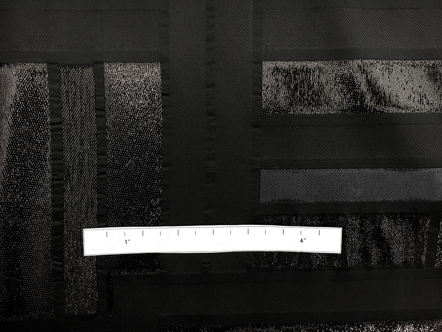 Metallic Geometric Jacquard Brocade in Black1
