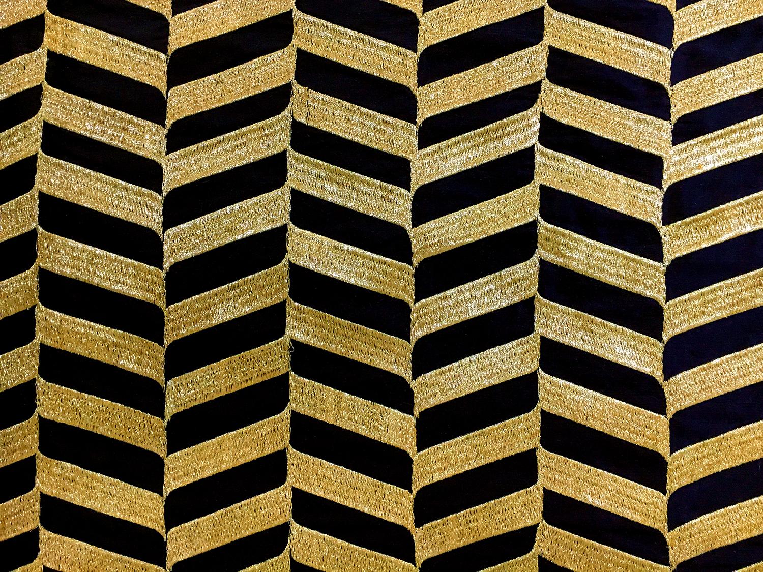 Silk Shantung with Metallic Embroidery0