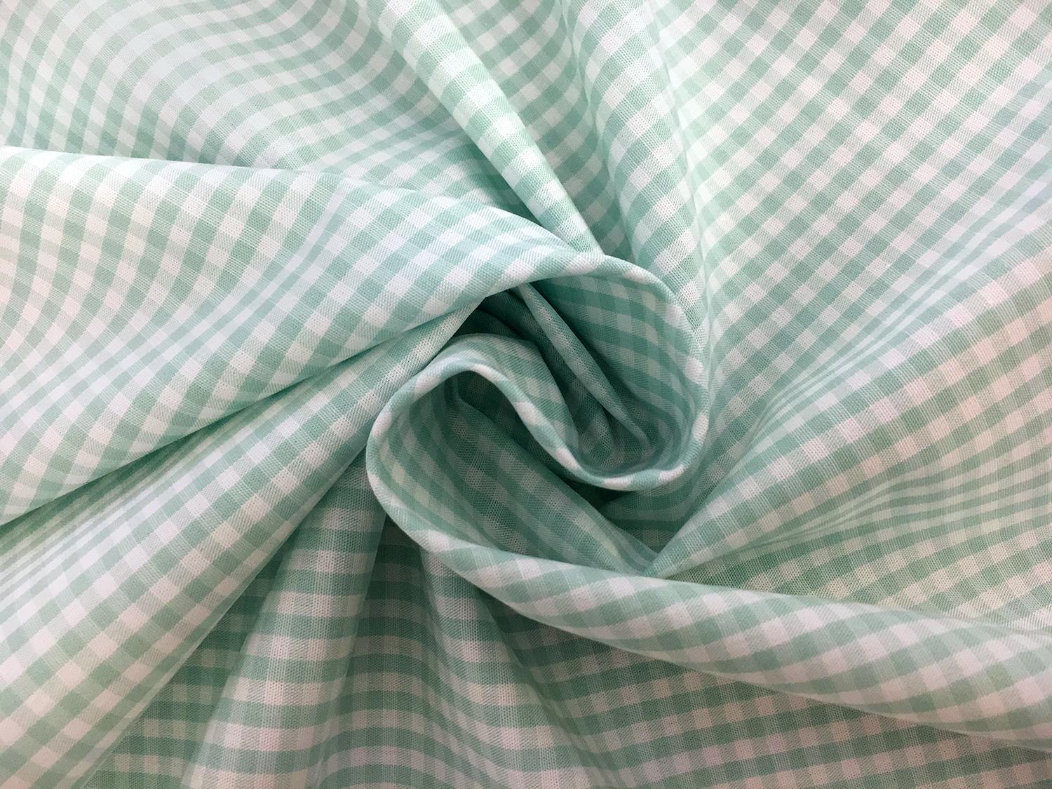 1/8" Cotton Gingham in Seafoam1