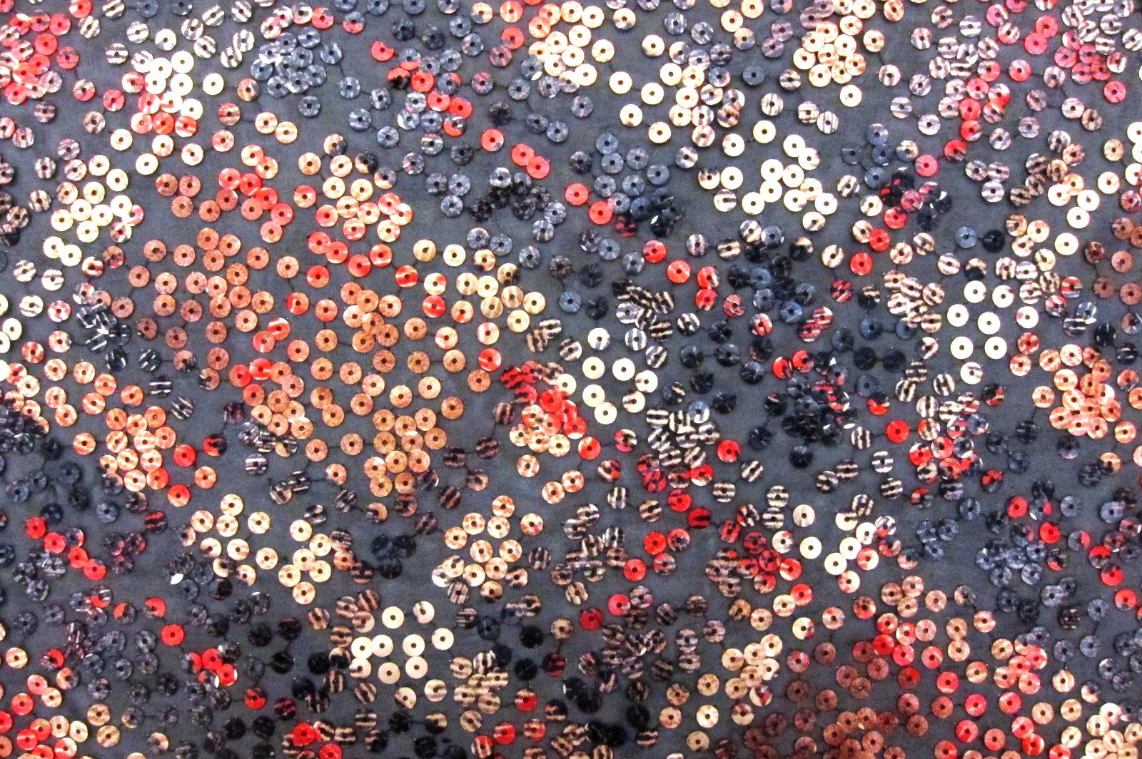 "Jakob Schlaepfer" Printed Sequins on Poly Chiffon0