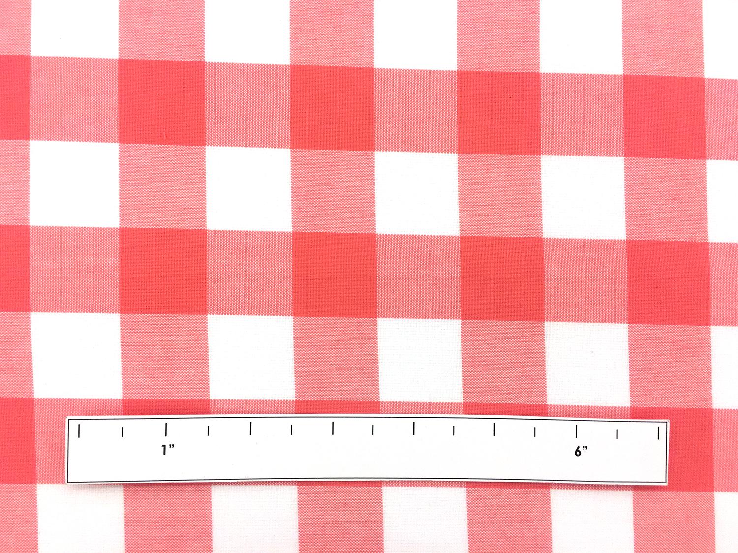 Carolina Cotton Gingham in Coral1