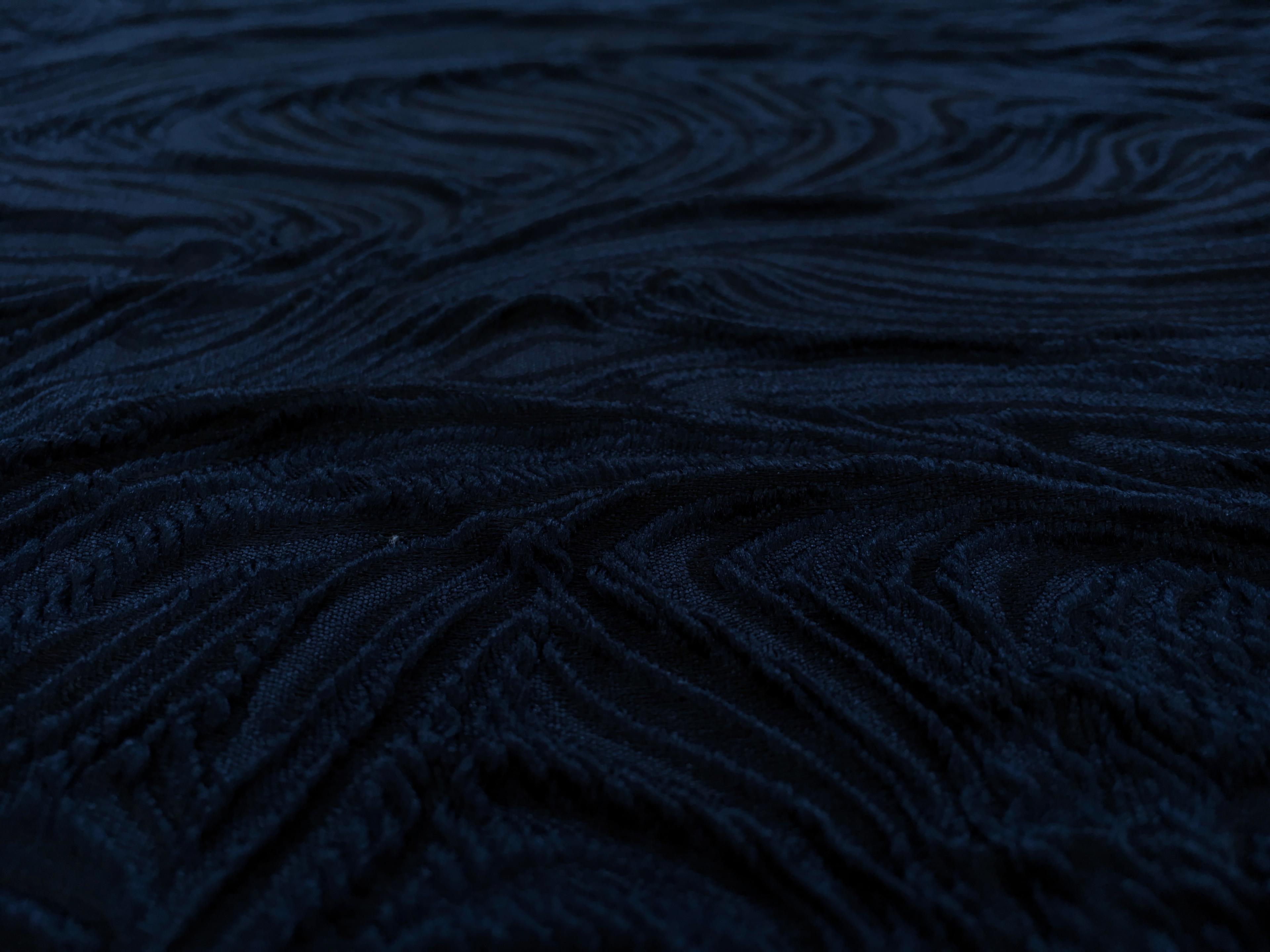 Silk and Polyester Blend Cloqué Brocade with Wave Texture2