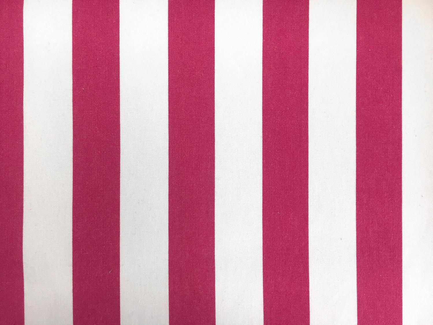 Cotton Upholstery 1.5" Stripe In Fuchsia And White0