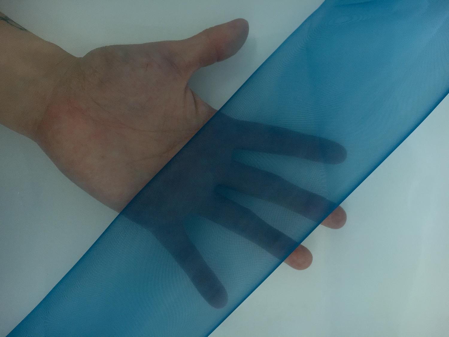 Japanese Polyester Extra Fine Organza in Peacock1