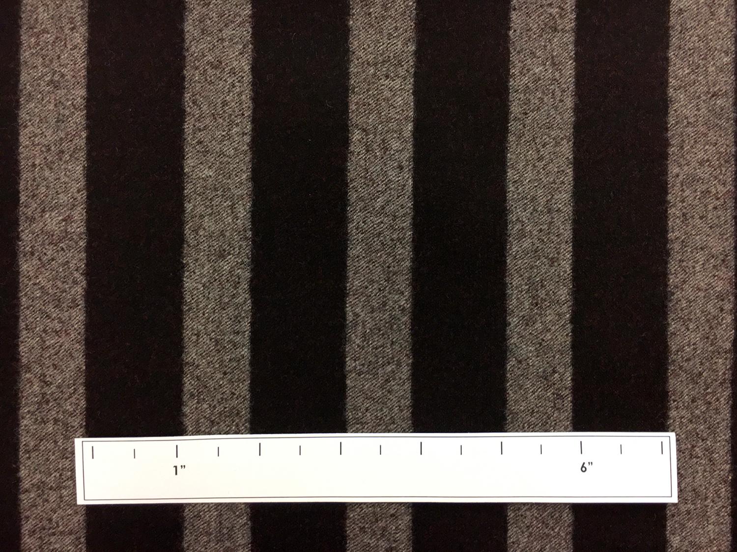 Italian Stretch Wool Blend Flannel Stripe in Maroon 1