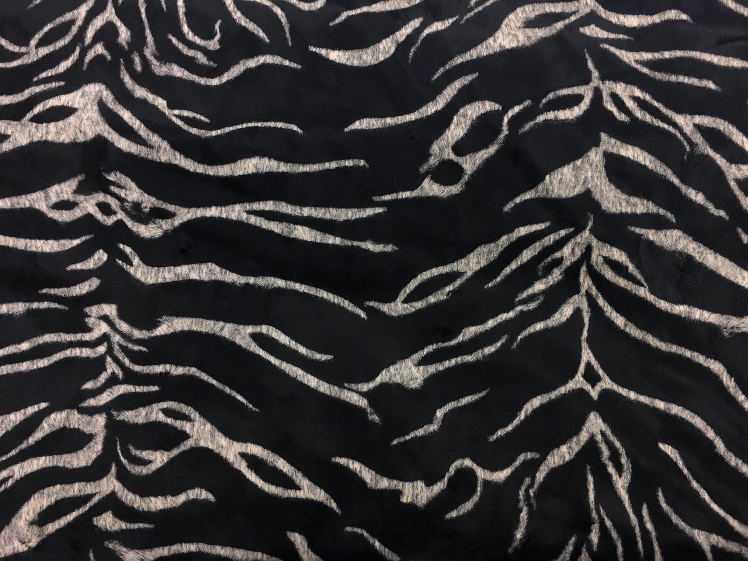 Tiger Faux Fur In Black And Natural0