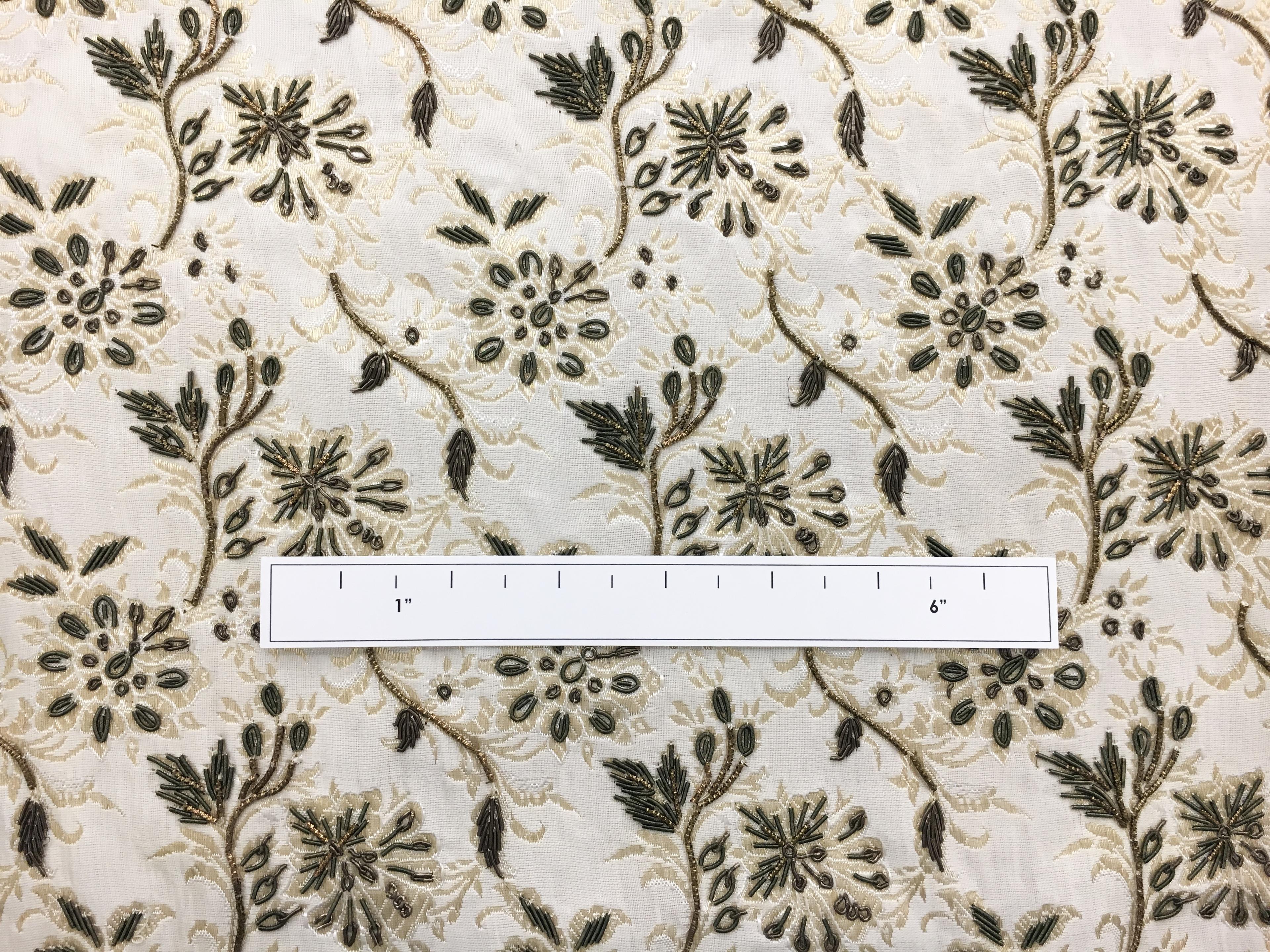 Heavily Beaded and Embroidered Silk Shantung1