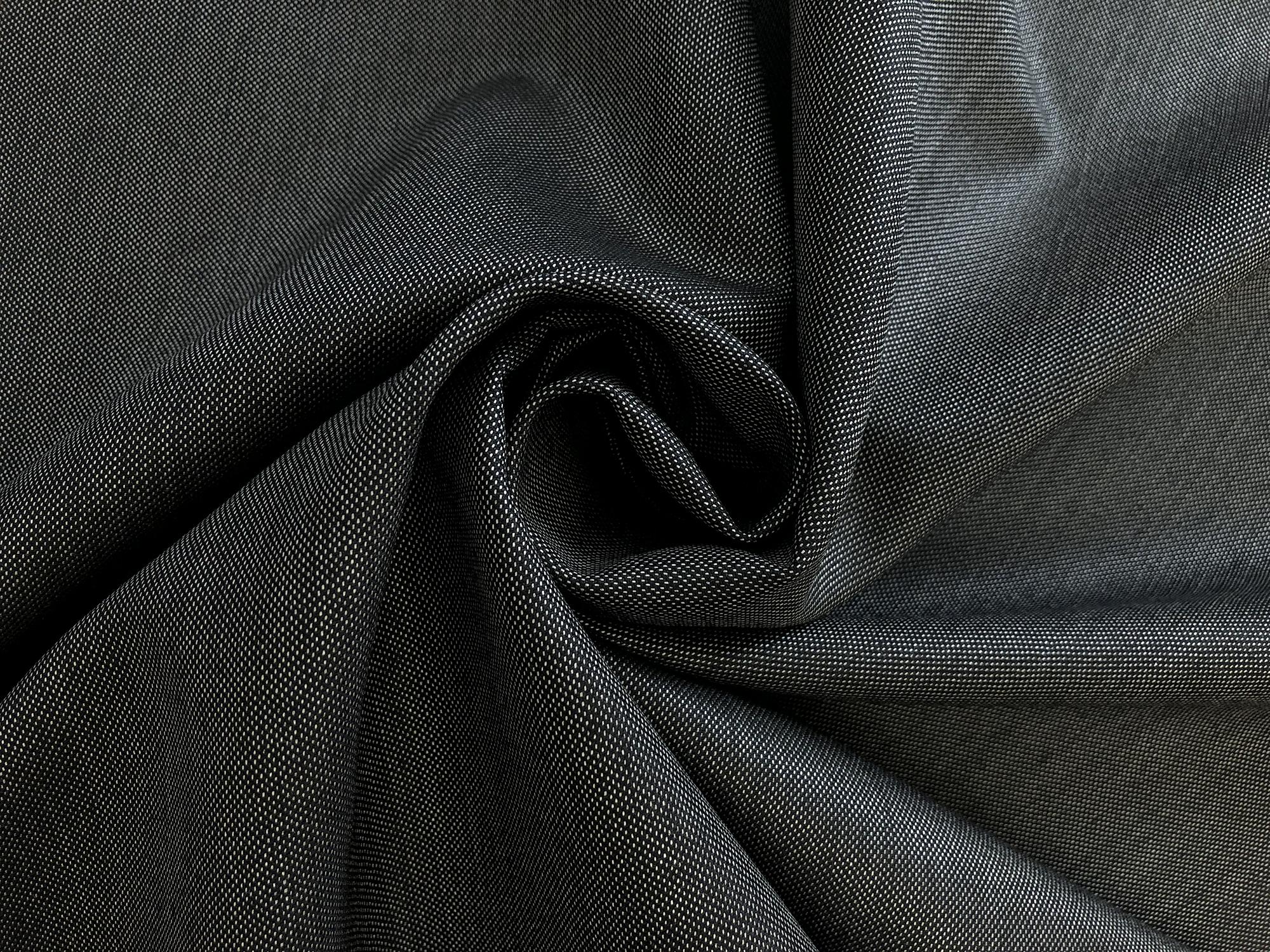 Wool Silk Blend Sharkskin Suiting in Gunmetal1