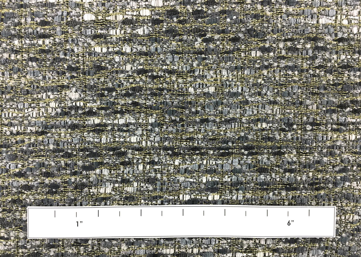 Viscose Cotton Lurex Tweed in Greys and Gold1
