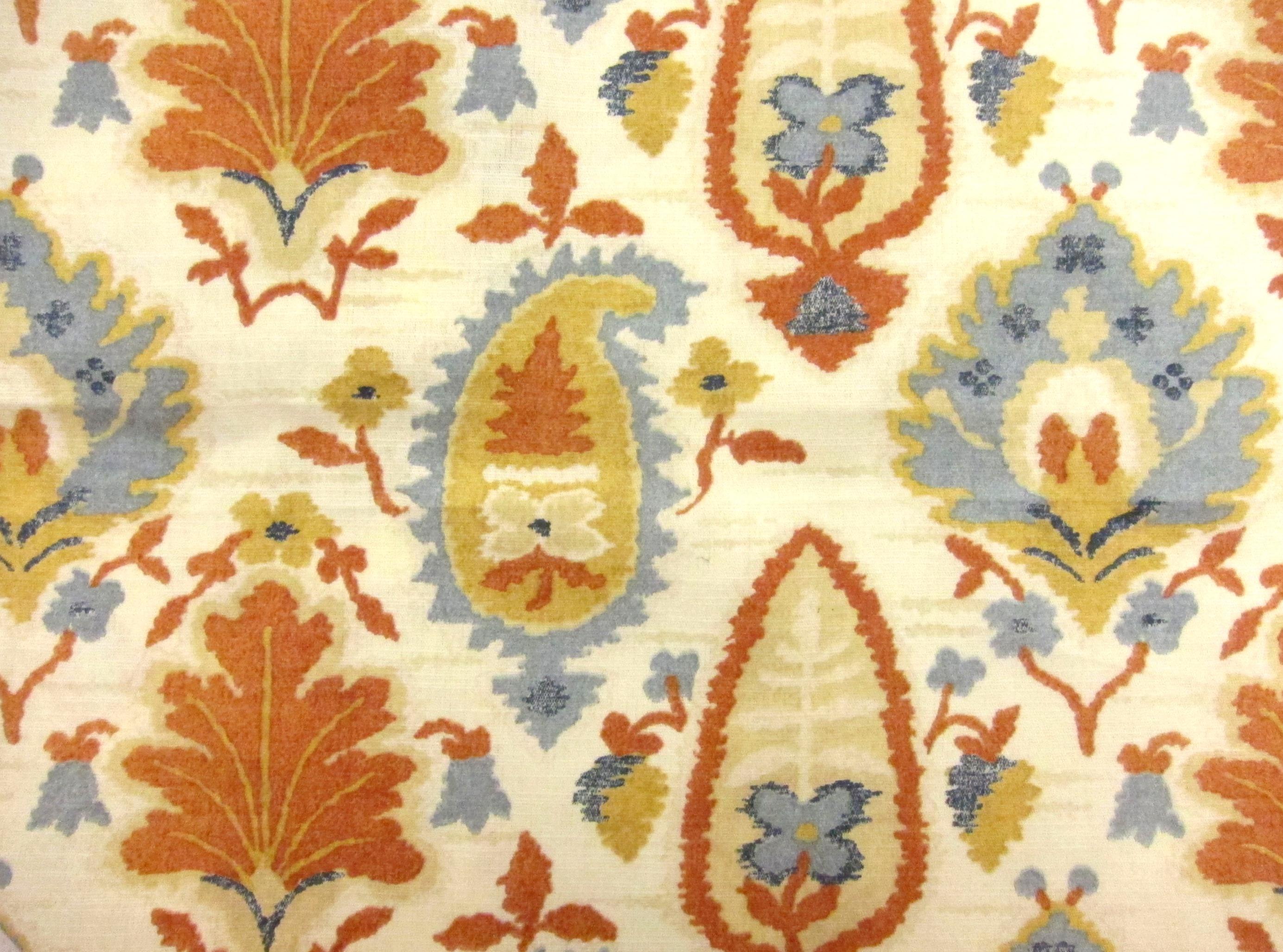 Cotton and Linen Blend Print0