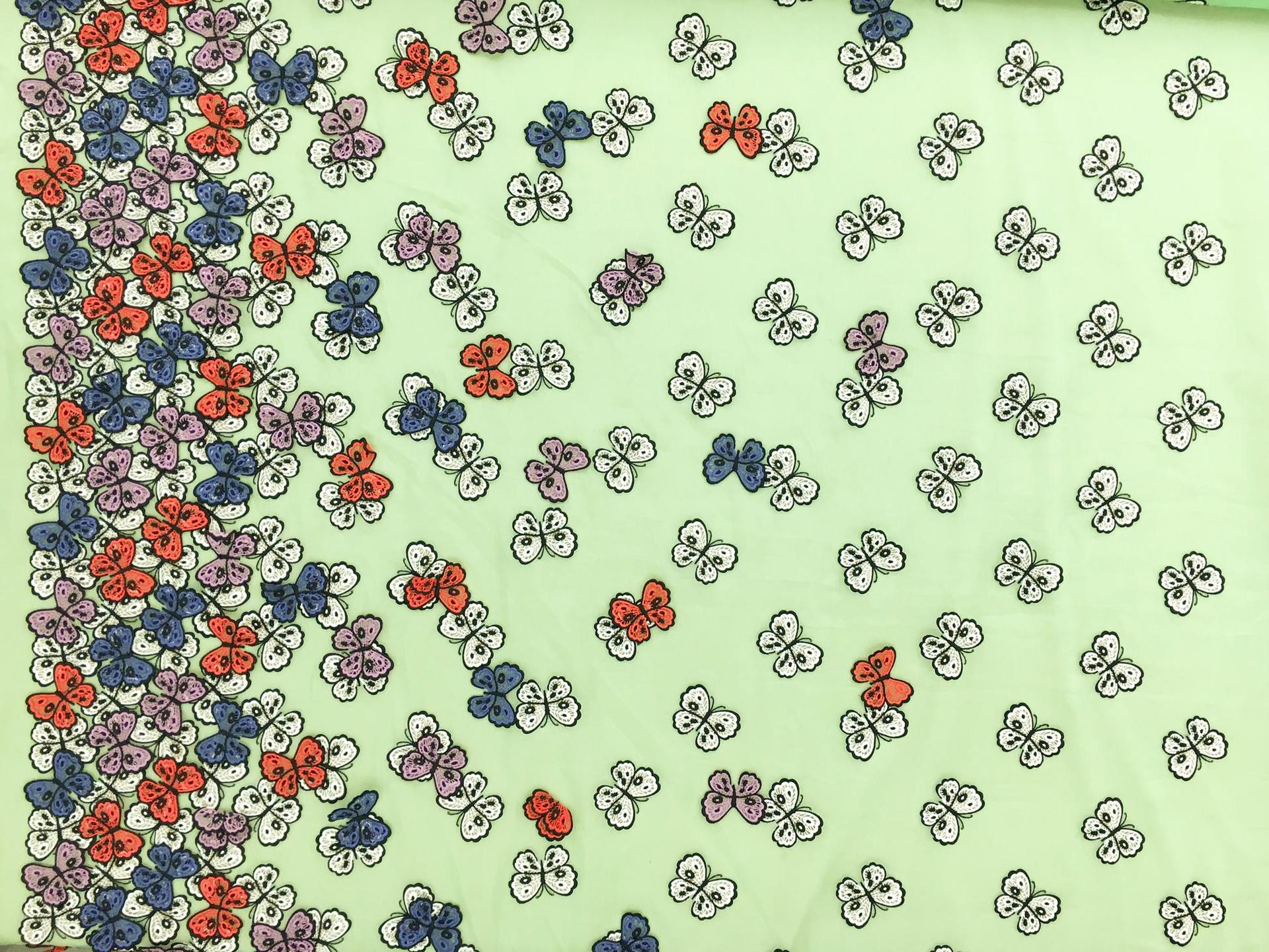 Forster Willi Embroidered and Appliquéd Butterflies on Silk Organza0