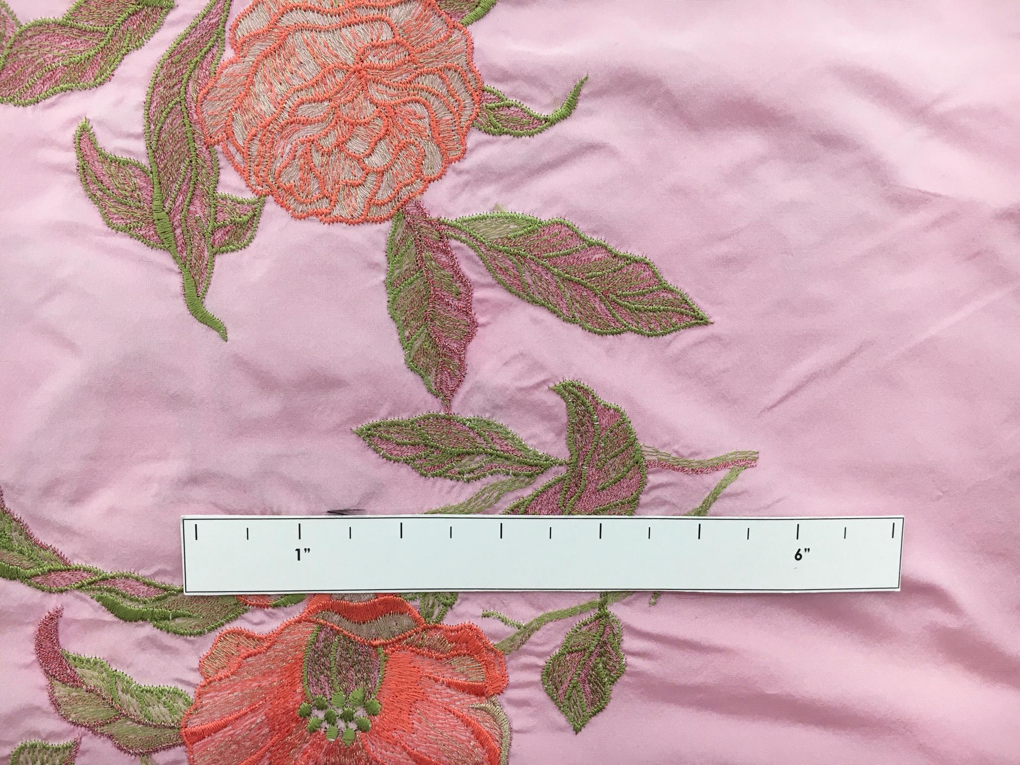 Metallic Embroidered Silk Shantung with Roses1