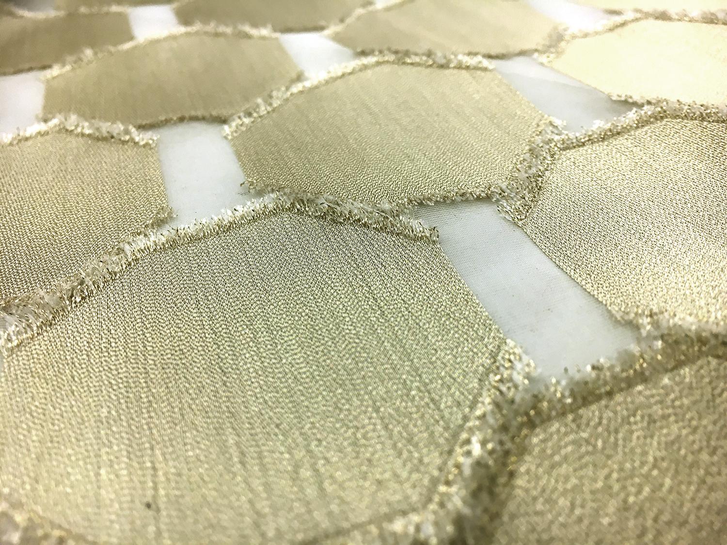 Metallic Geometric Burnout Silk Organza2