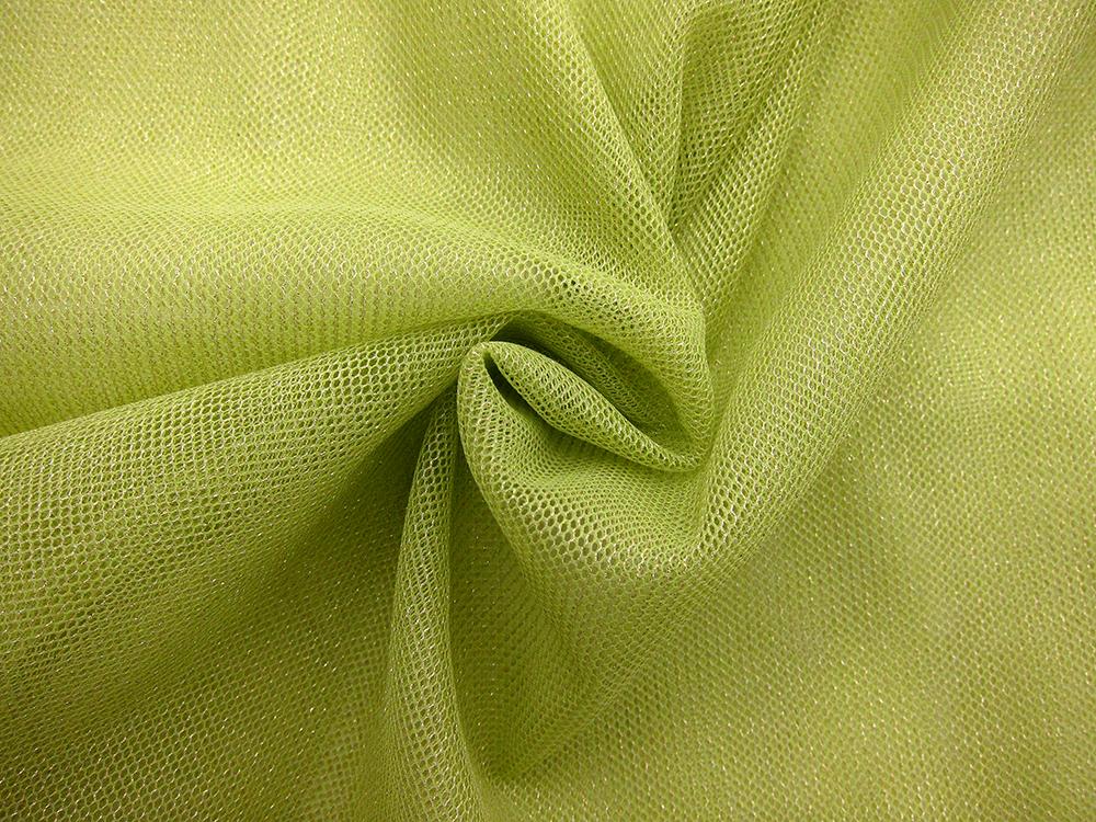 Metallic Nylon Tulle in Verde Mela0