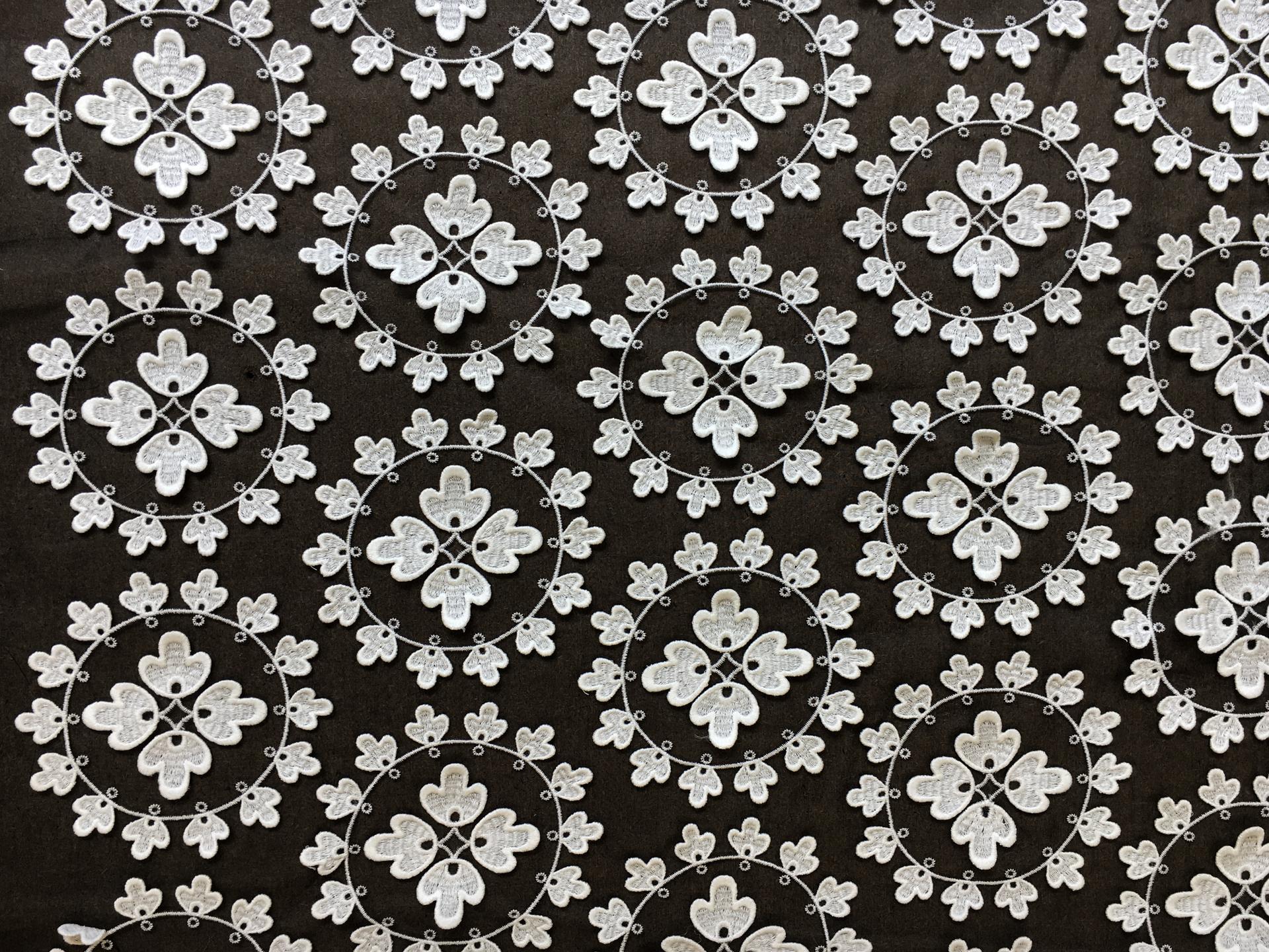 Forster Rohner Embroidered and Appliquéd Flowers on Silk Organza 0