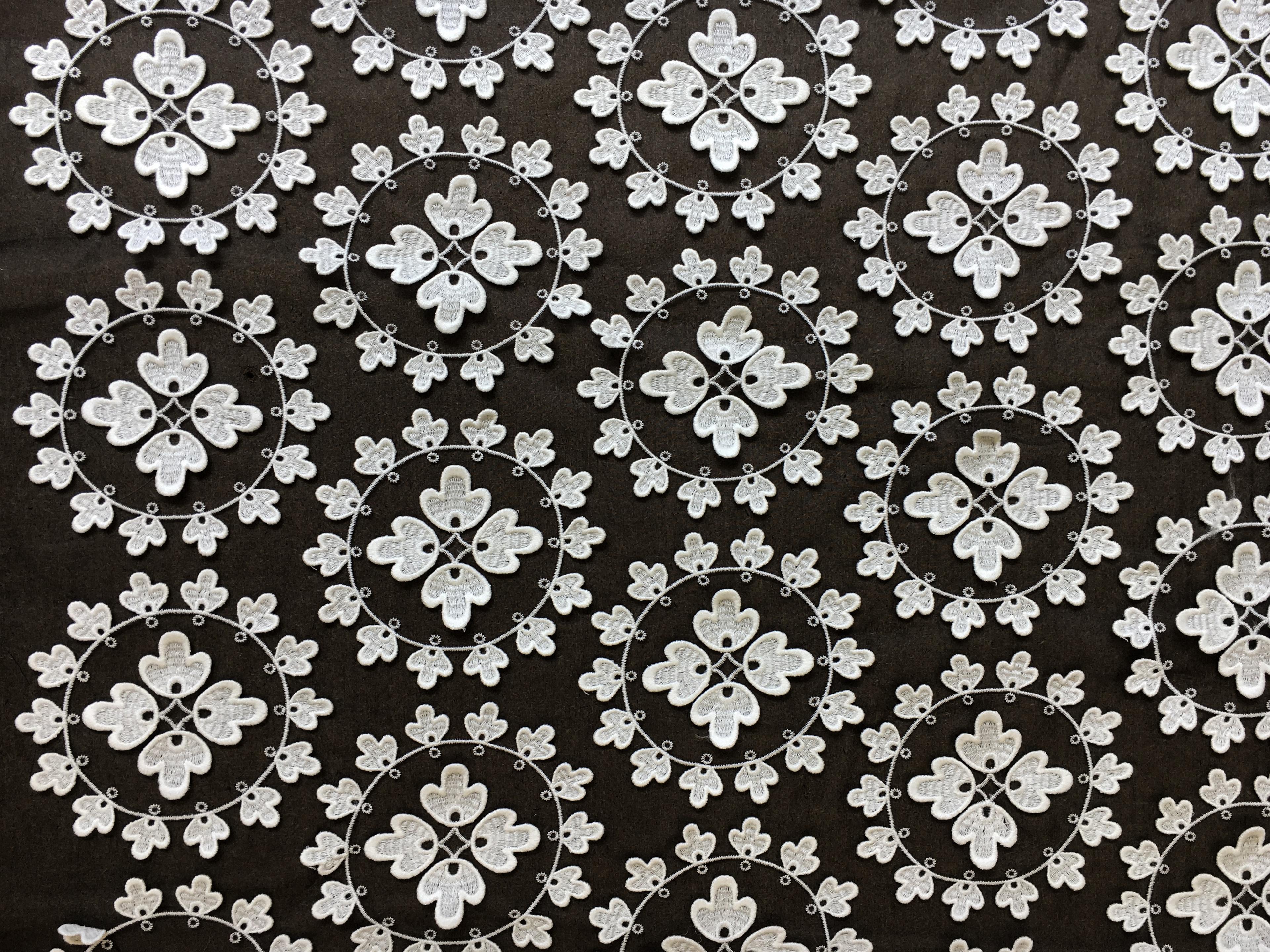 Forster Rohner Embroidered and Appliquéd Flowers on Silk Organza 0