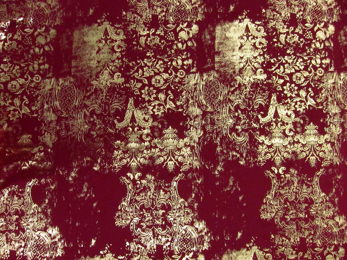 Printed Metallic Silk Charmeuse0