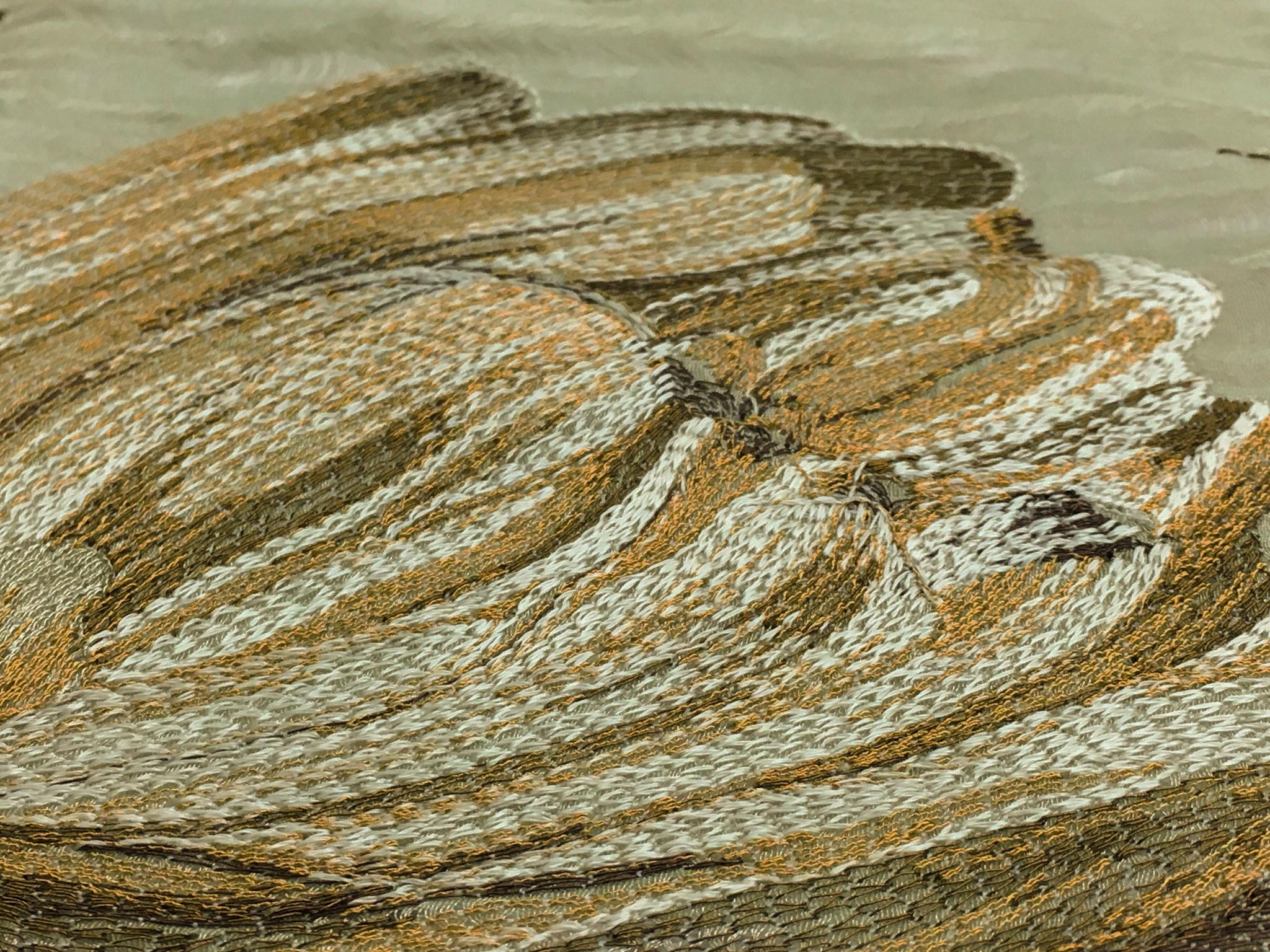 Detailed Floral Embroidery on Metallic Crinkle Silk 3