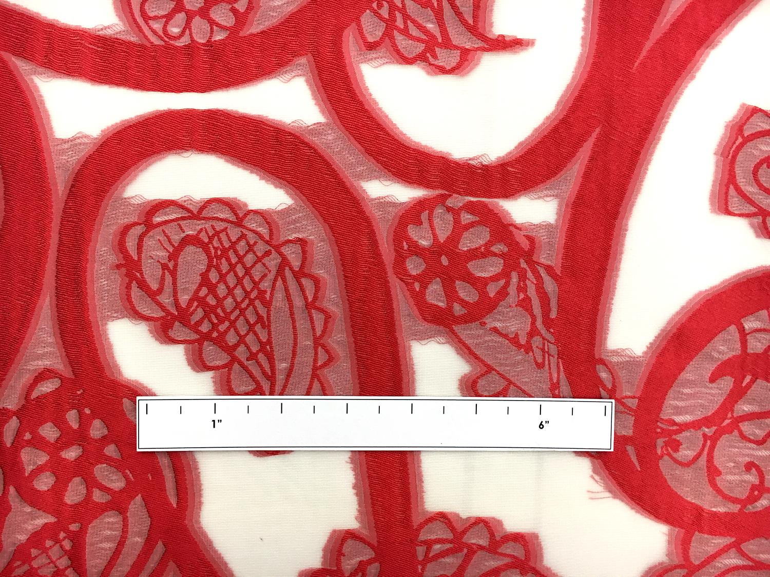 Silk and Viscose Blend Fil Coupé Chiffon with Mixed Paislies2