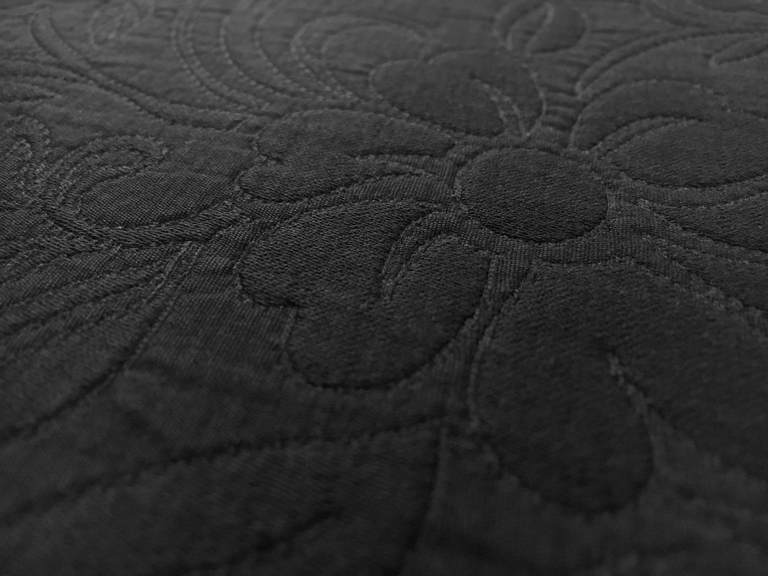 Italian Cotton Blend Floral Brocade in Black2