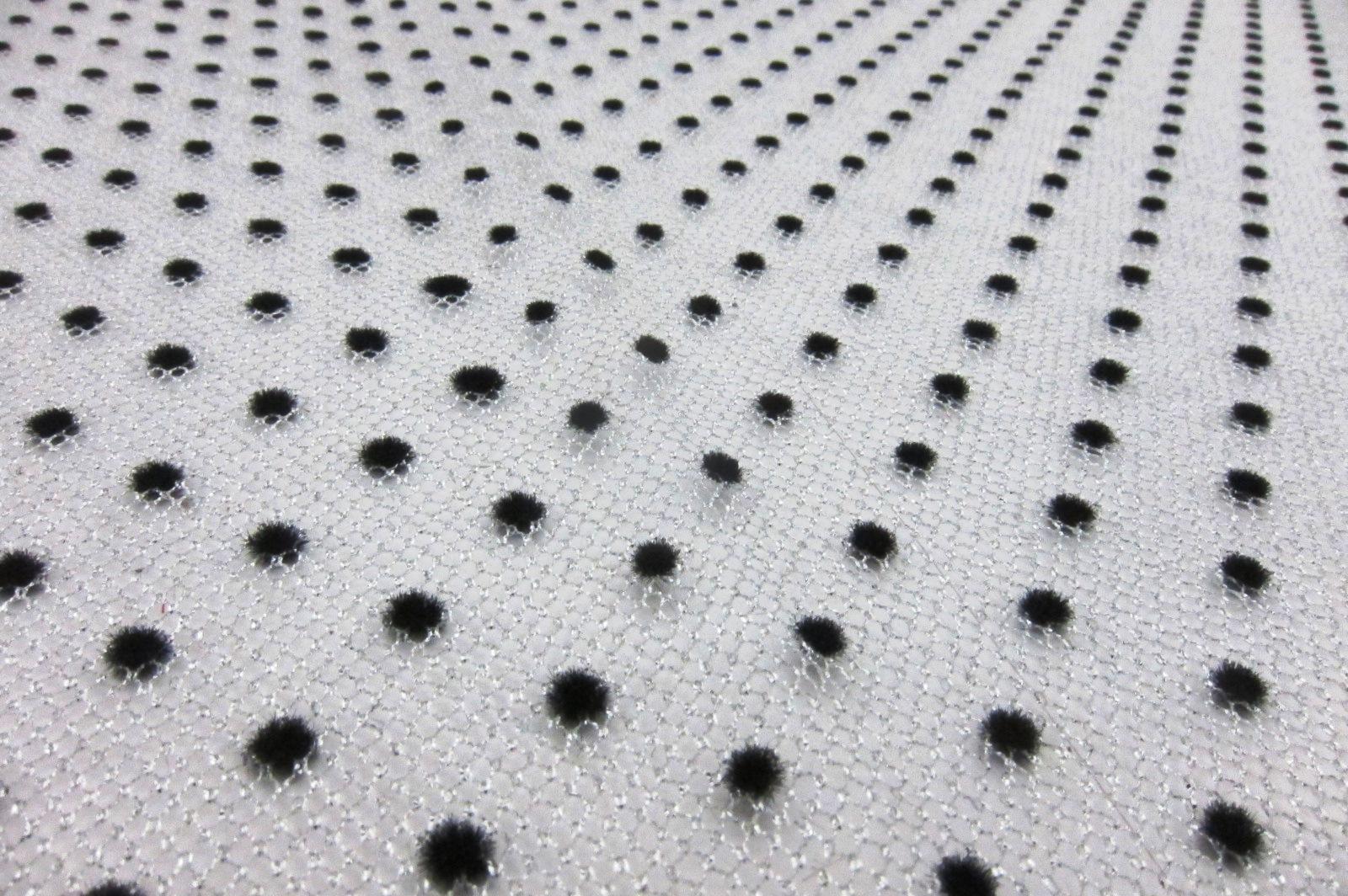 Polka Dot Flocking on Metallic Tulle in Silver2