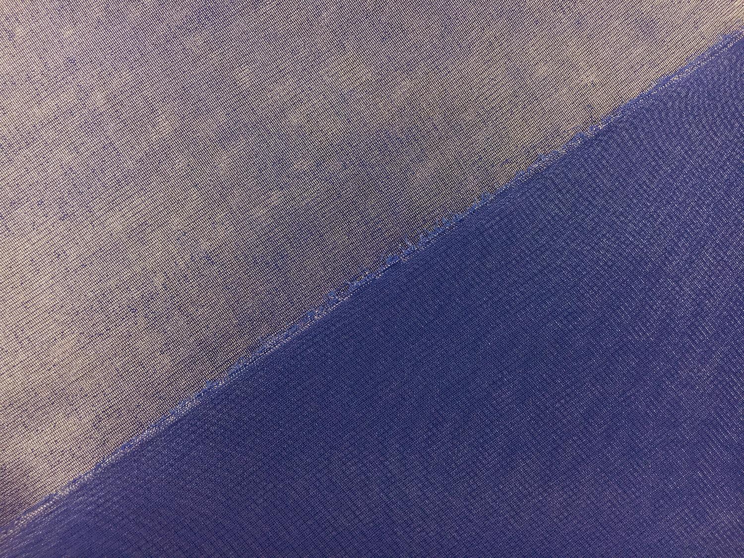 Microfiber Silver Metallic Chiffon in Zaffre Blue2