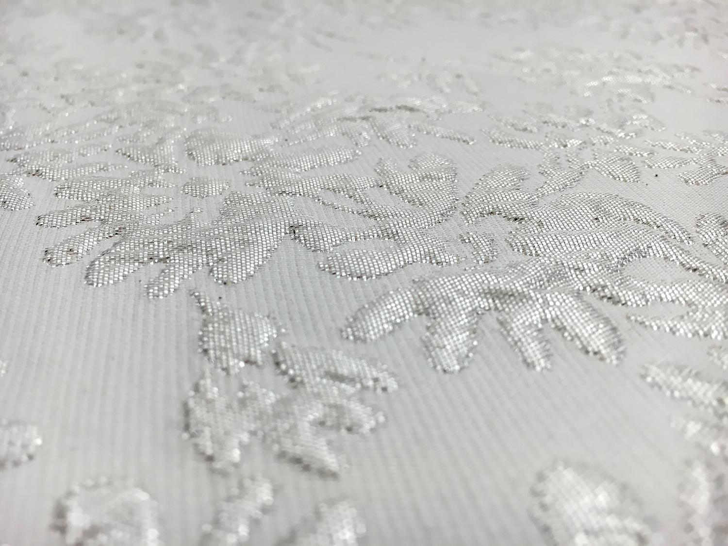 Metallic Floral Brocade in Silver2
