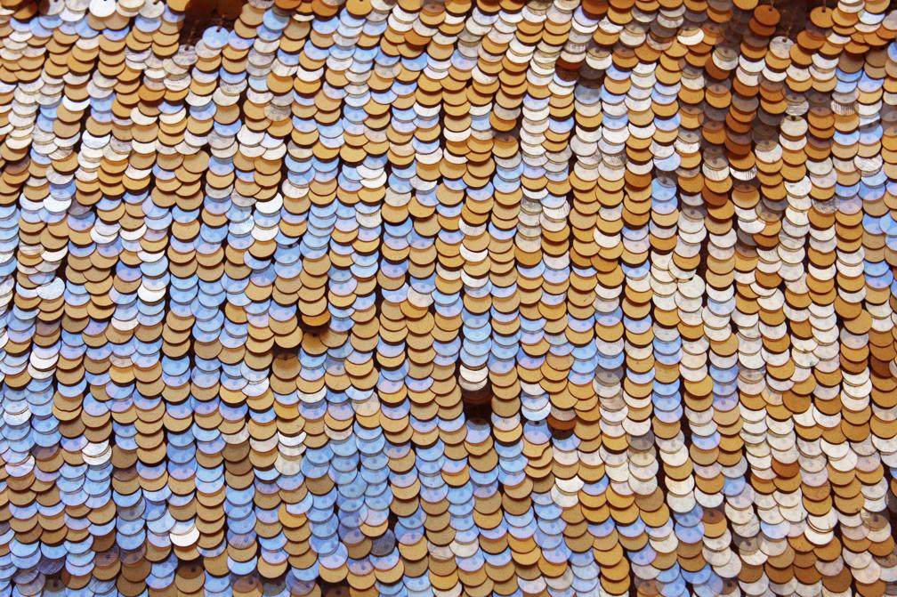 Pailettes on Silk Chiffon1