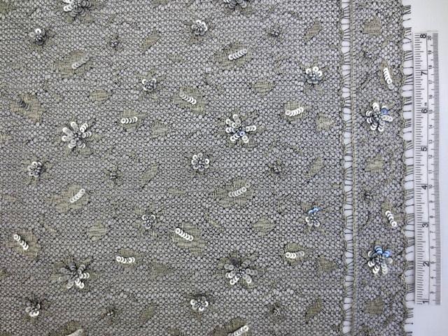Beaded Metallic Chantilly Lace0