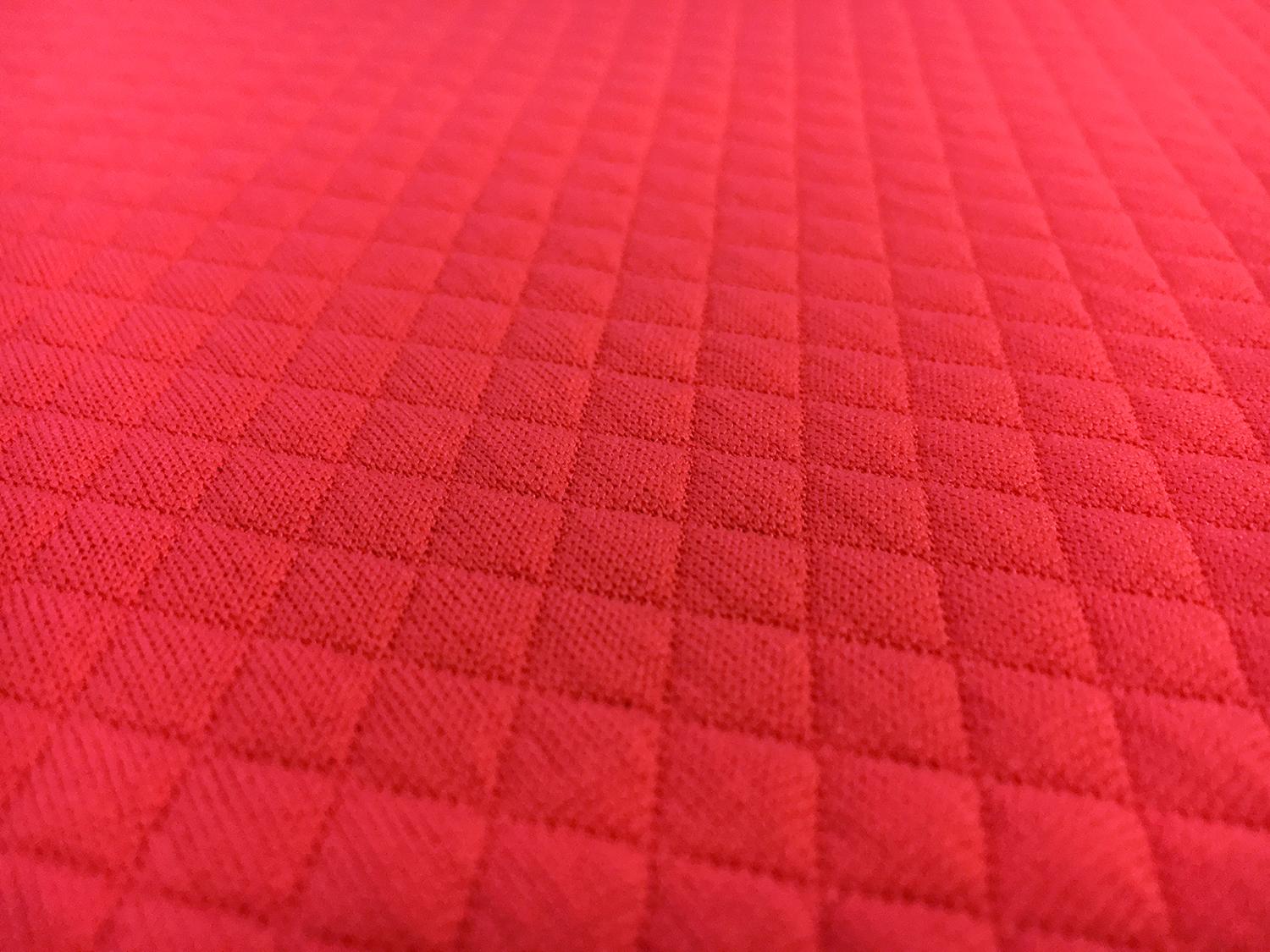 Poly Spandex Novelty Quilted Knit in Coral2