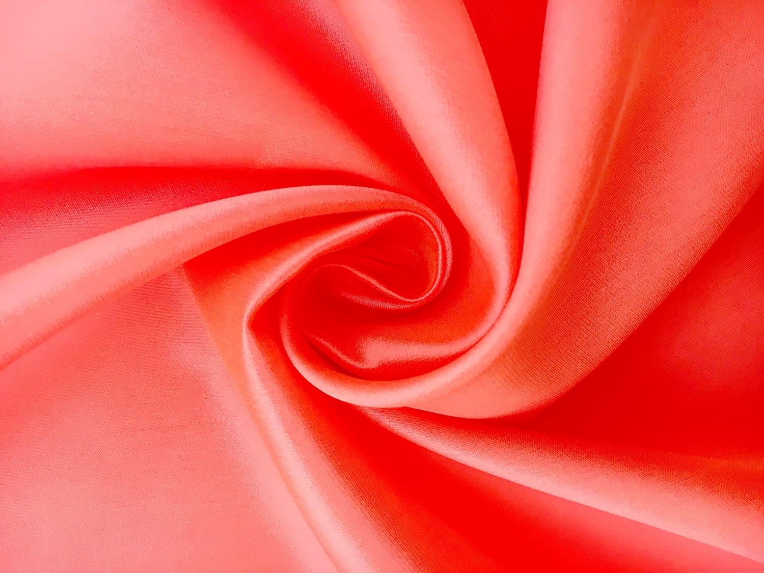 Silk and Polyester Zibeline in Neon Salmon0